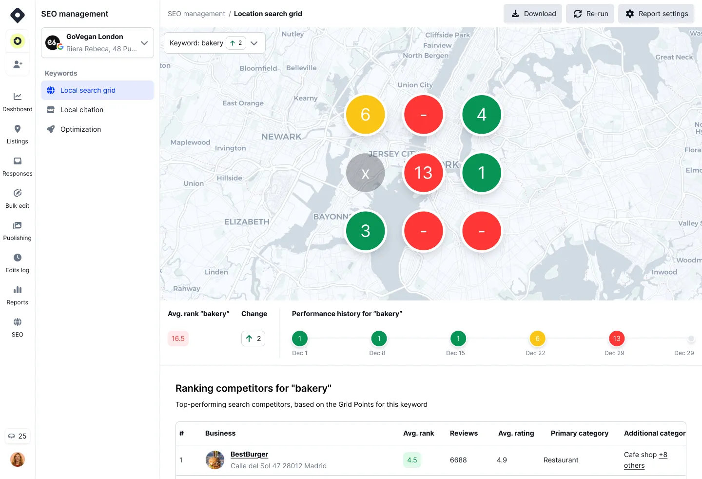 Boost local visibility with AI guidance.