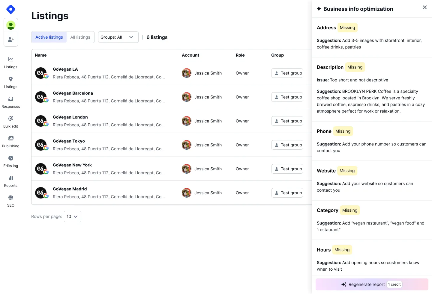 Google Business Profile audit and optimization tool
